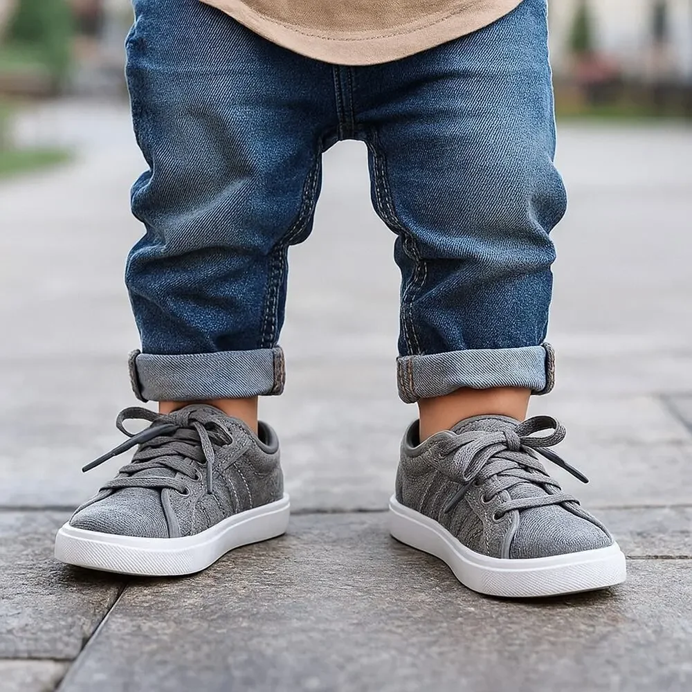 K-Swiss Toddler 10.5 Grey Classic Denim Sneakers Casual Low Top Shoes
